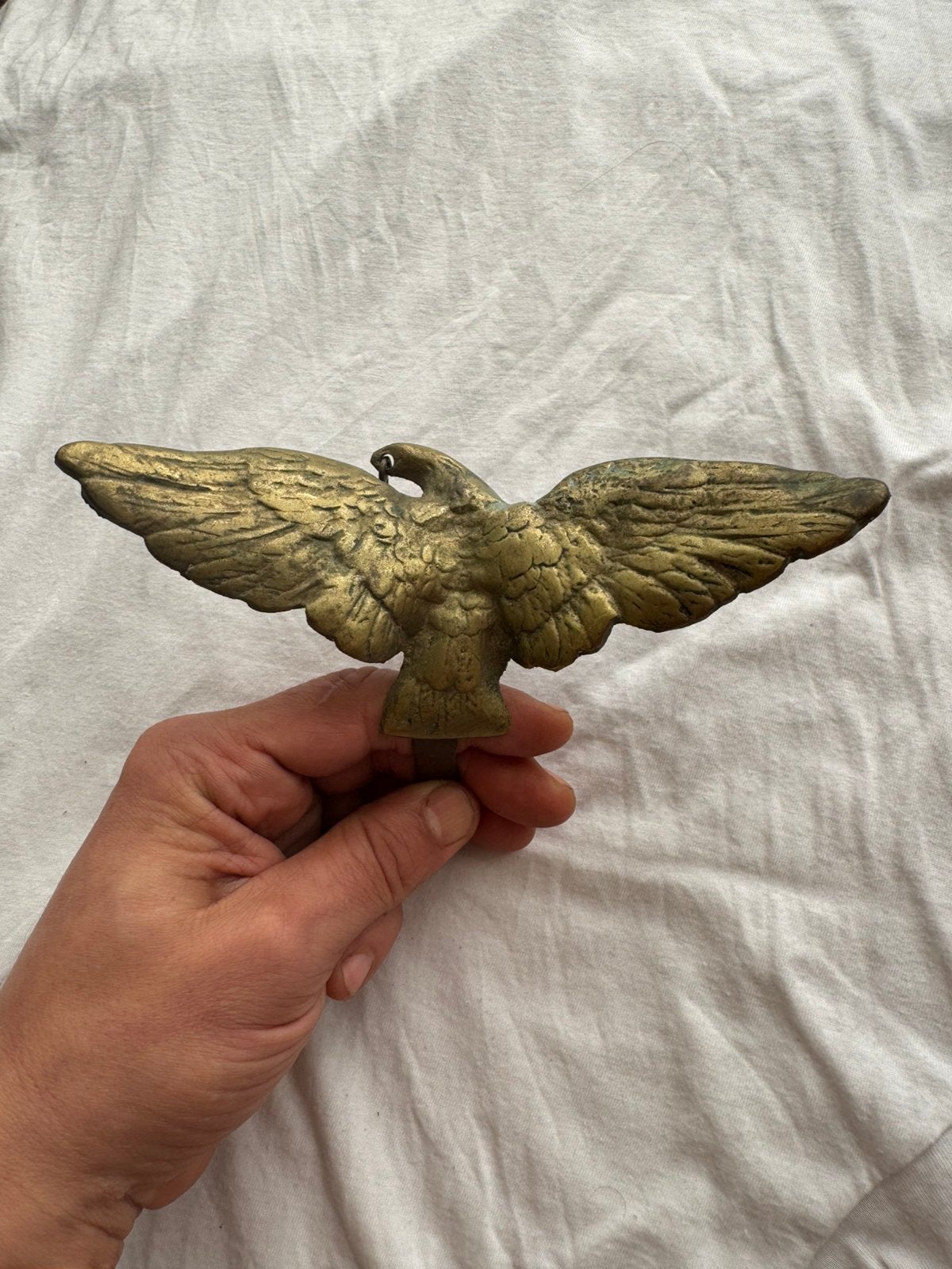 Aigle en laiton antique Drapeau Militaria Oldtimer, Ophalen of Verzenden