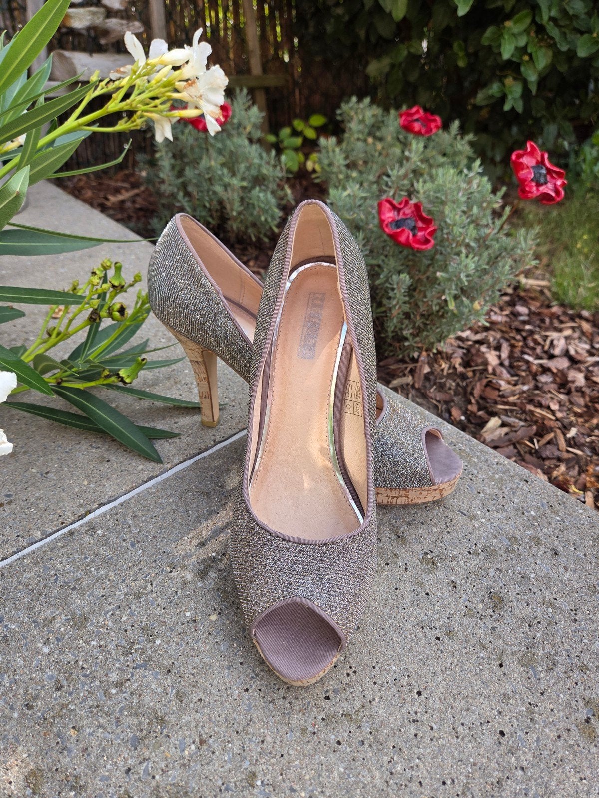 sexy high heels brons La Strada peeptoes maat 41, Kleding | Dames, Pumps, Overige kleuren, Nieuw, Ophalen of Verzenden
