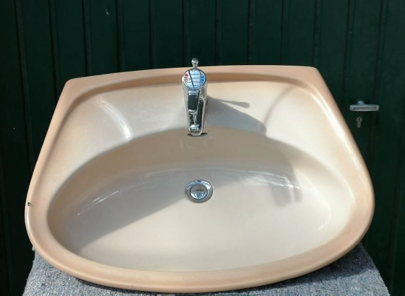 vintage wastafel lavabo 2 kleurtinten 70er, Ophalen, Huis en Inrichting