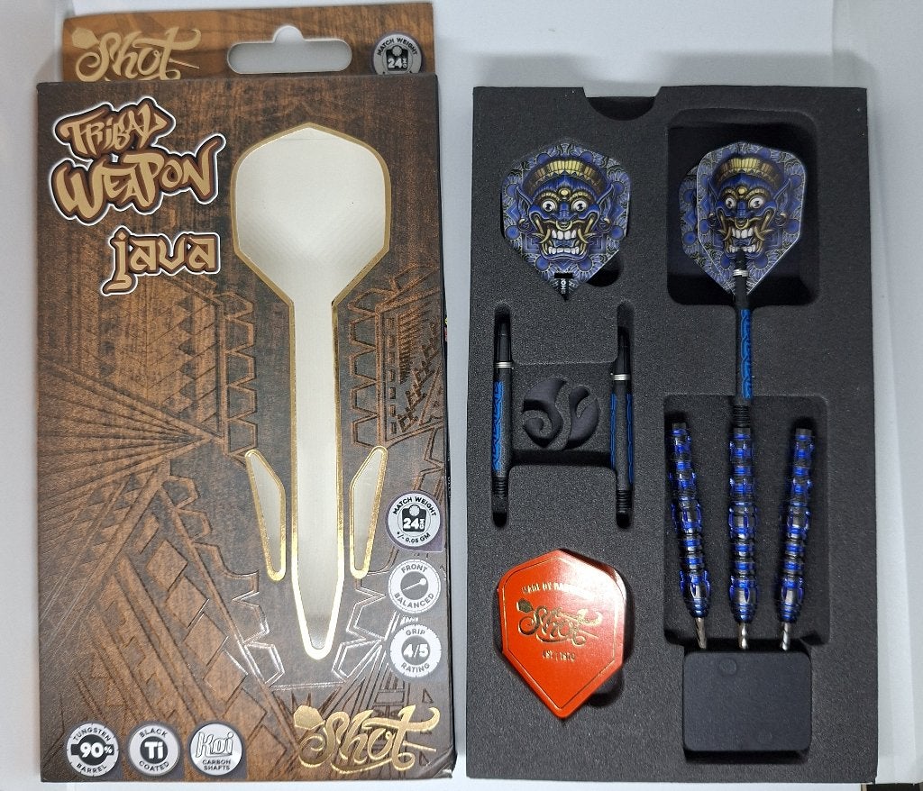 Darts pijlen Shot Java 24 gram, Sport en Fitness, Darts, Ophalen of Verzenden, Zo goed als nieuw, Pijlen