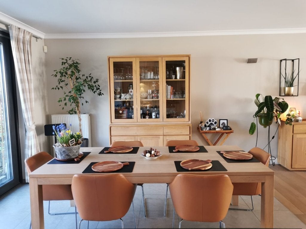 Volle eiken tafel en salontafel, Huis en Inrichting, Ophalen, Gebruikt, Eikenhout