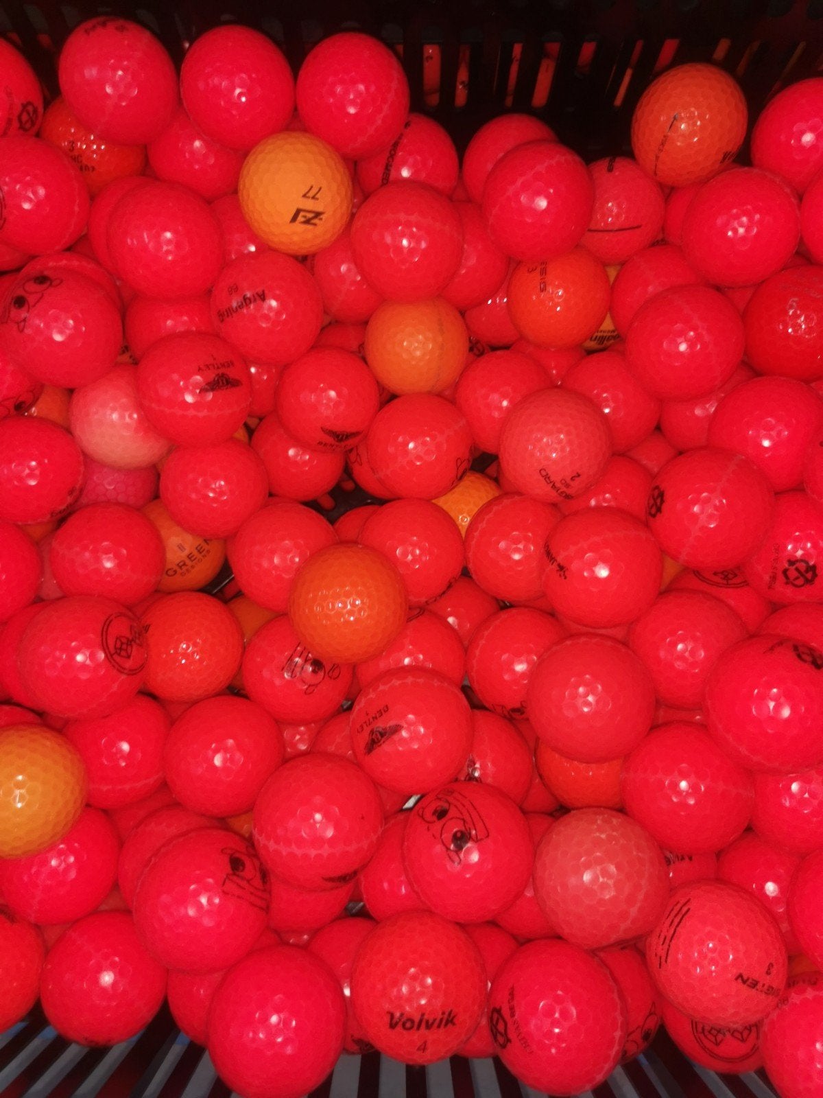 Oranje/rode golfballen 100 stuks, Ophalen of Verzenden