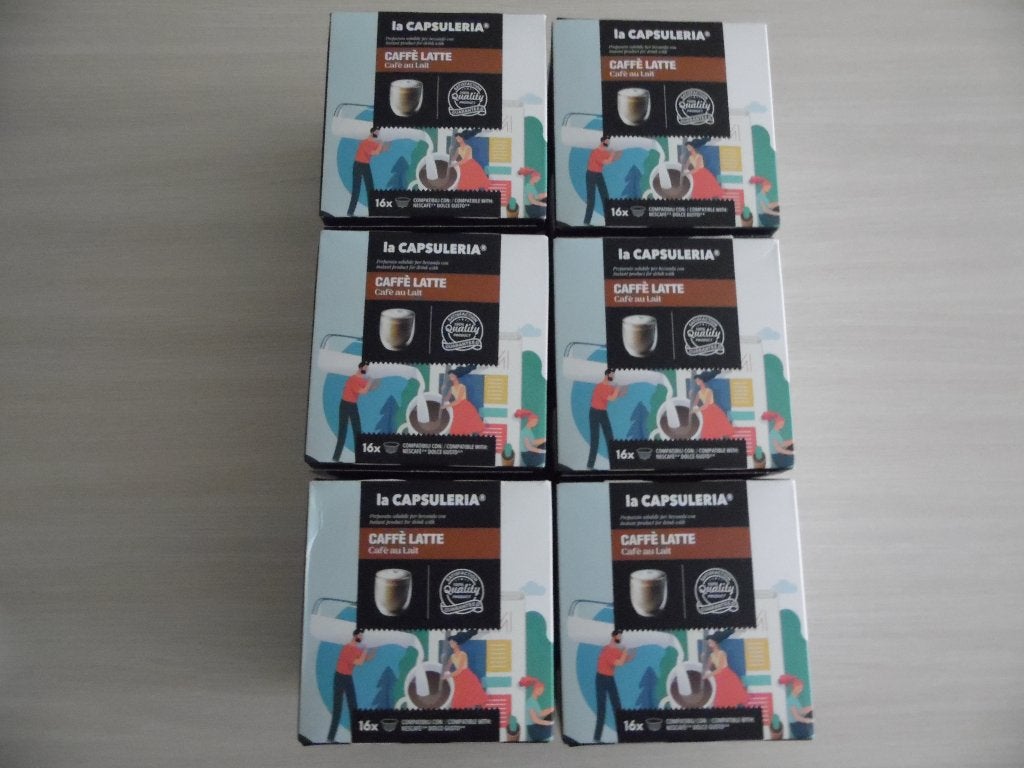 CAFÈ LATTE 96 CAPSULES DOLCE GUSTO LA CAPSULERIE, Ophalen of Verzenden, Zo goed als nieuw