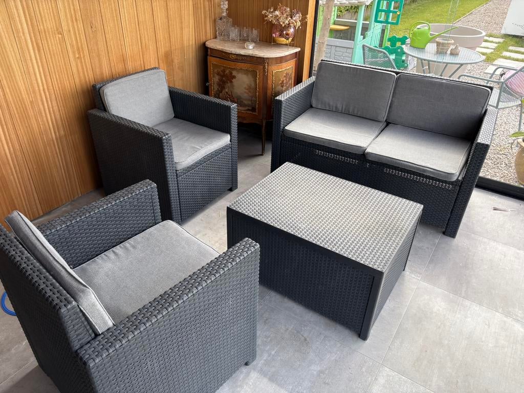 Loungeset Allinert, Ophalen, 4 zitplaatsen, Kunststof, Gebruikt