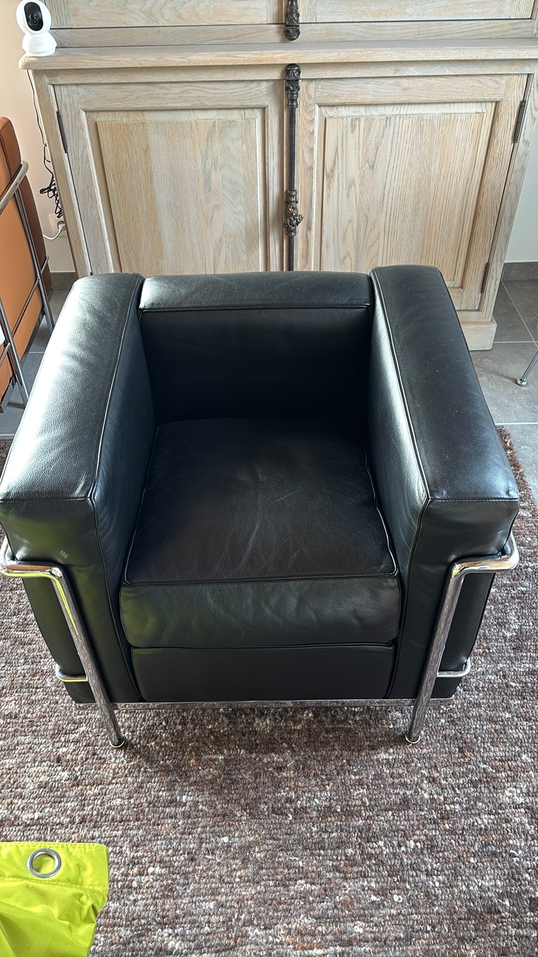 Corbusier LC2 in zwart leer, Ophalen, 50 tot 75 cm, Leer, 75 tot 100 cm