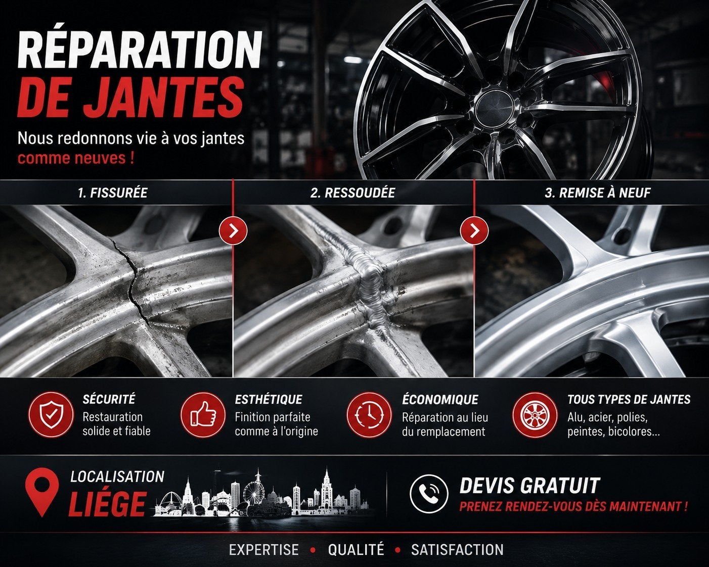 réparation jante liege