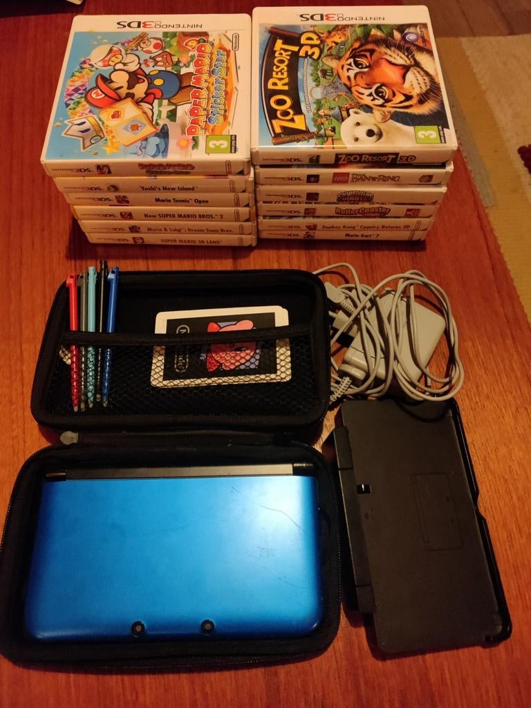 Nintendo 3DS XL Blauw Pack - 12 Topgames, Enlèvement ou Envoi, Bleu, 3DS