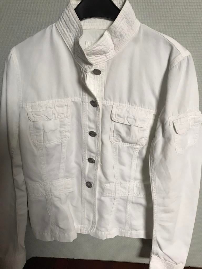 Witte jeans vest Gigue, Ophalen of Verzenden, Zo goed als nieuw, Maat 38/40 (M), Wit