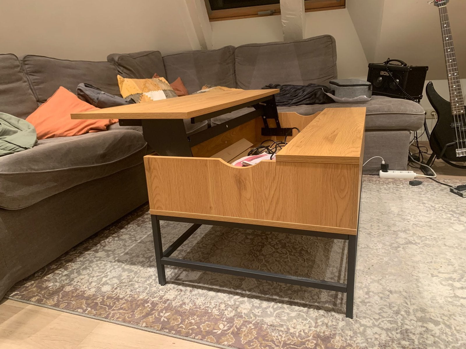 Opklapbare salontafel met op opberg ruimte, Enlèvement, Comme neuf