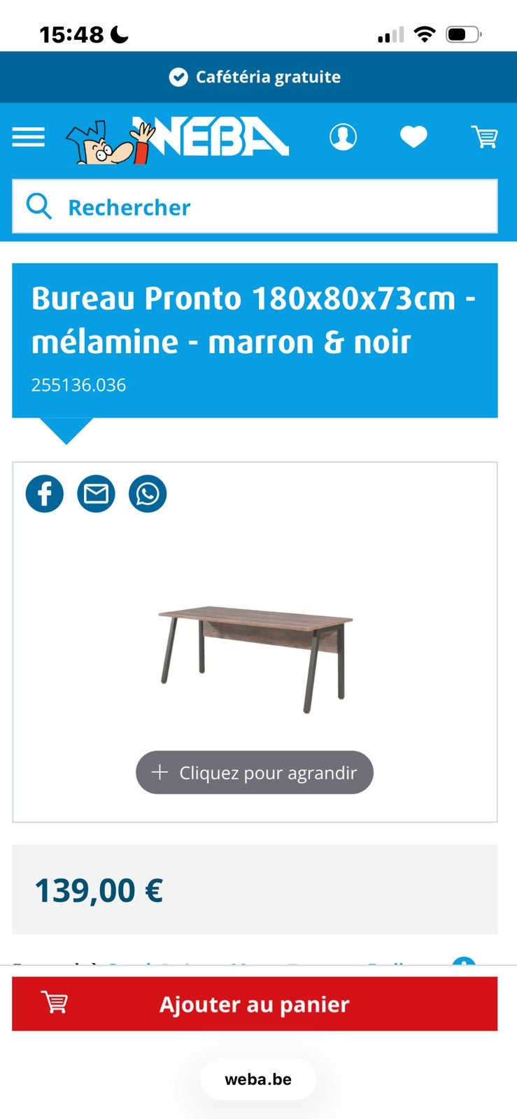 Bureau d’angle PRONTO - Neuf dans les cartons - 180x80cm, Maison & Meubles, Neuf, Autres marques, 180 cm, Vintage