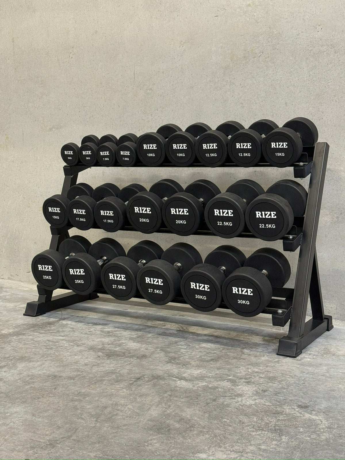 Set d'haltères ronds de 5 à 30 kg avec support, Enlèvement ou Envoi, Neuf, Bras, Haltère