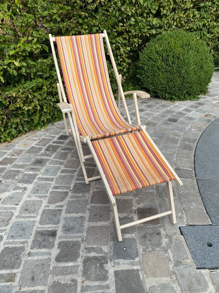 Transat de plage / jardin, Jardin & Terrasse, Enlèvement, Utilisé, Bois, Pliant