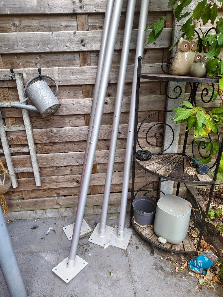 Palen voor ophanging zonnescherm, Tuin en Terras, 150 tot 300 cm, Ophalen, Zo goed als nieuw, Overige typen