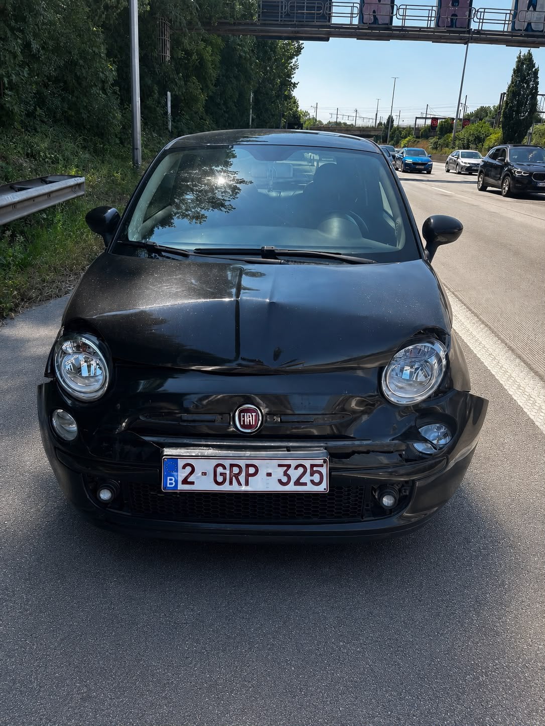 Fiat 500 1.2 Essence, noire, dommages à la carrosserie, Achat, Particulier, Essence, Noir