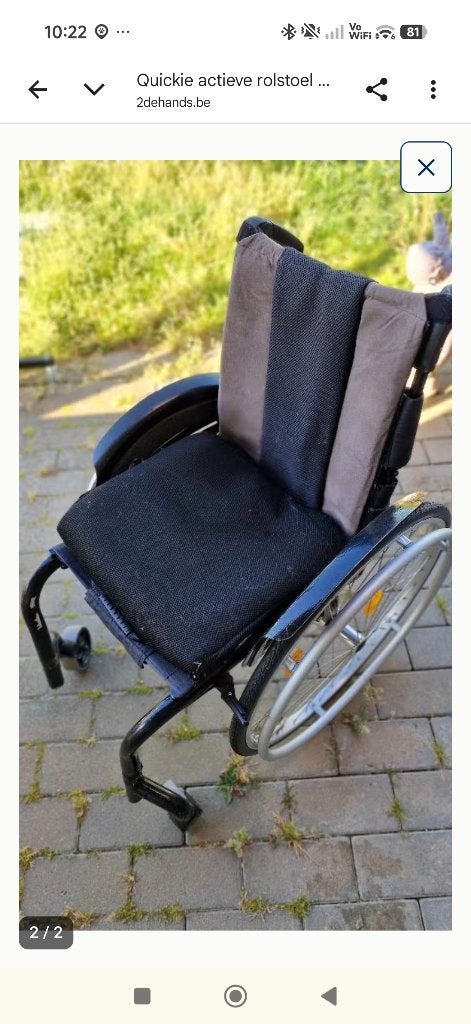 Quickie rolstoel, Enlèvement, Utilisé, Fauteuil roulant manuel