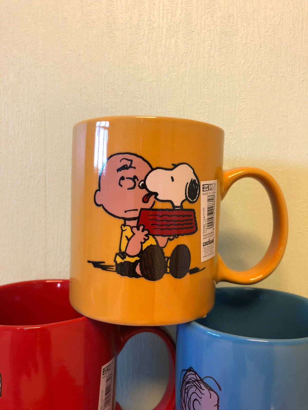 Peanuts Snoopy mokken (6) + 6 placemats nieuw Excélsa, Maison & Meubles, Enlèvement ou Envoi, Neuf, Porcelaine, Mug