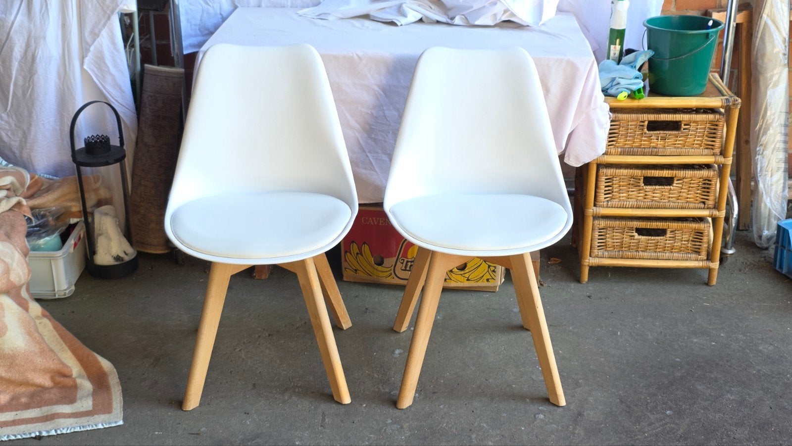 2 Scandinavische kuipstoelen, Ophalen, Wit