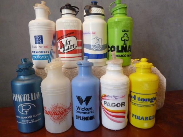 Vintage bidons Campagnolo, Peugeot, Colnago, Lotto, Splendor, Ophalen of Verzenden, Gebruikt, Overige typen
