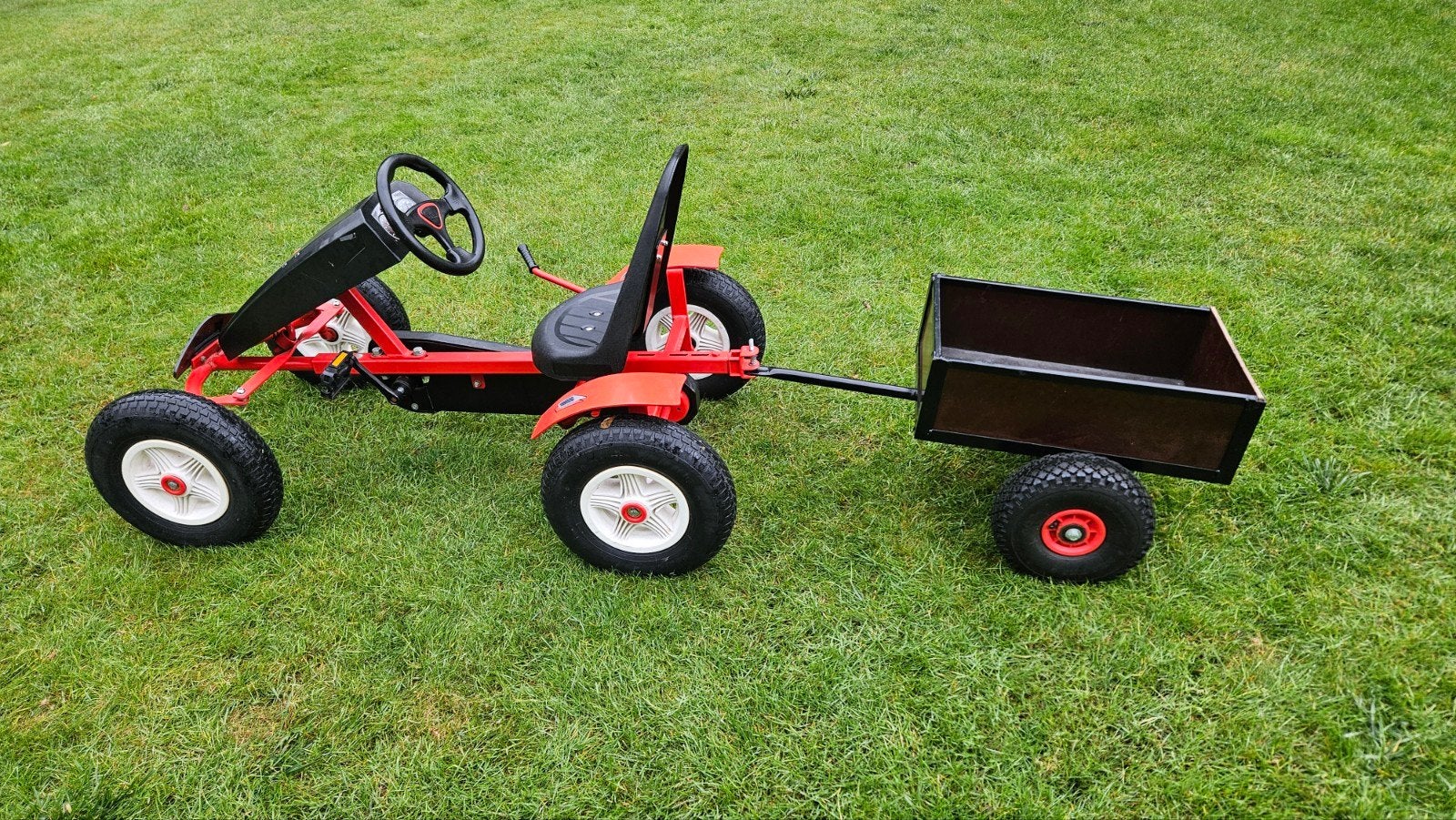 Go cart (staat zeer goed/perfect) met aanhangwagen Mammoet., Enfants & Bébés, Jouets | Extérieur | Go-cart & Cuistax, Comme neuf