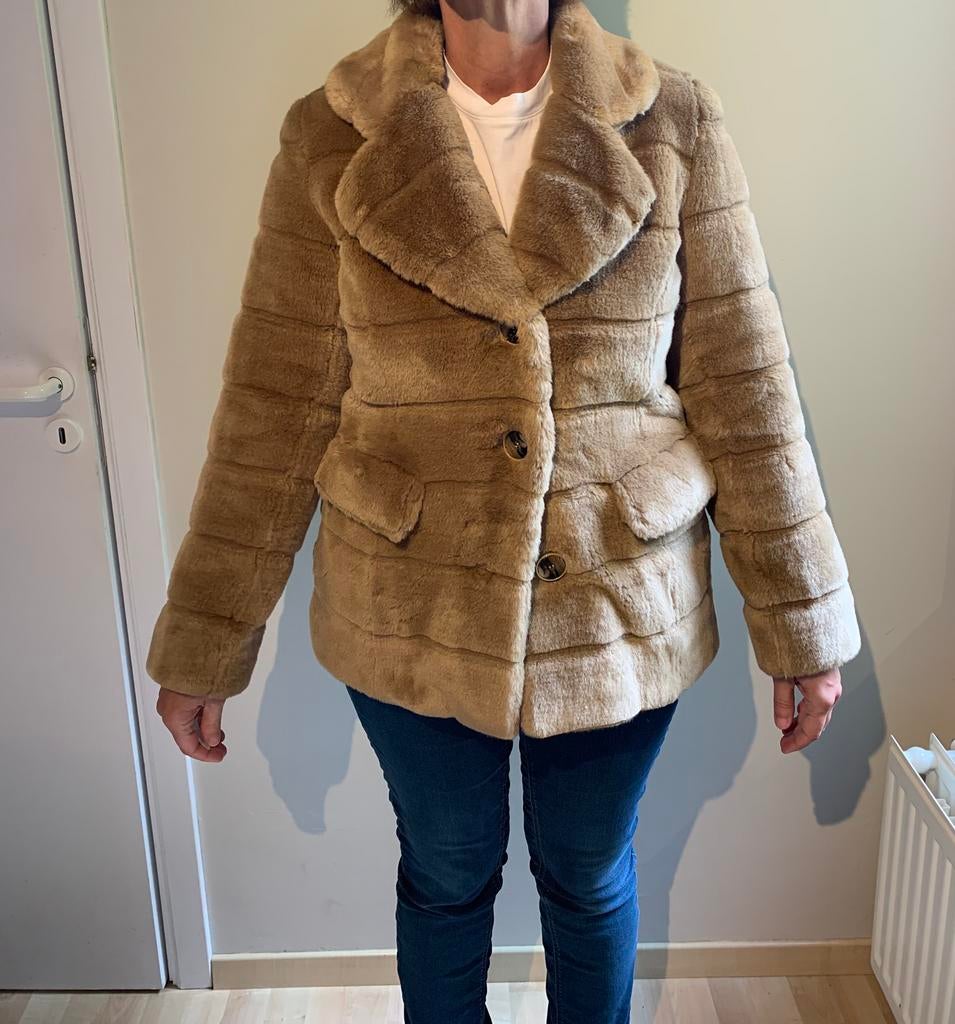 Manteau fausse fourrure Easy Comfort, Taille 42/44 (L), Enlèvement ou Envoi, Beige, Easy Comfort