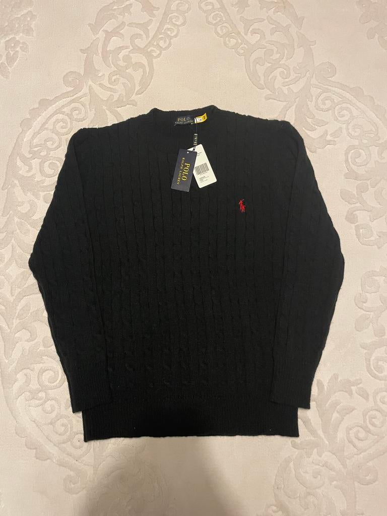Ralph Lauren Polo trui met kabelpatroon – maat M, Ophalen of Verzenden, Nieuw, Maat 48/50 (M), Zwart