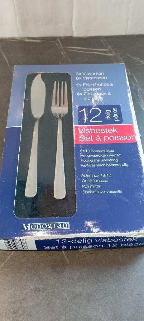 Couverts à poisson Monogram 12 pièces NEUFS, Neuf, Résiste au lave-vaisselle, Enlèvement ou Envoi, Ensemble de couverts