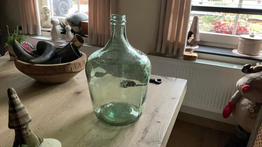 Grande Dame Jeanne vaas in groene fles, Enlèvement ou Envoi, Neuf, Verre, Moins de 50 cm