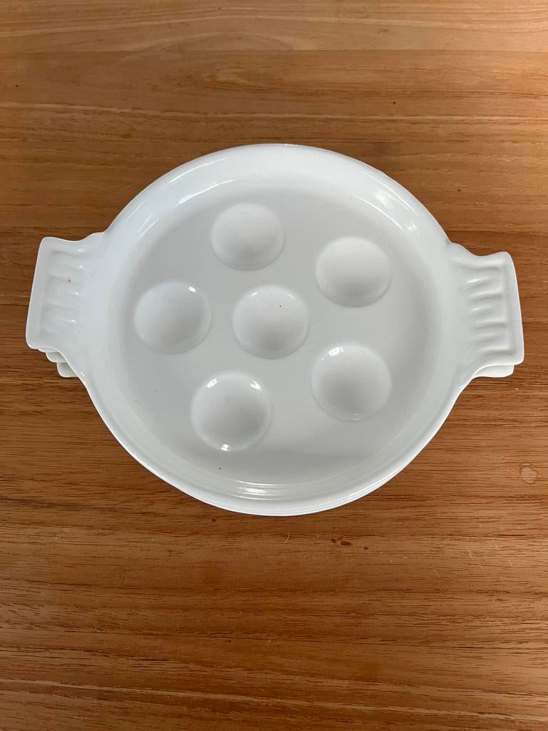 4 LE CREUSET geëmailleerde gietijzeren slakkenschalen, Ophalen of Verzenden, Gietijzer