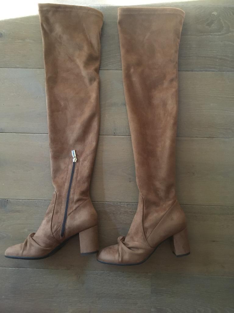Bottines stretch marron Caroline Biss - 39, Enlèvement ou Envoi, Comme neuf, Brun, Bottes hautes