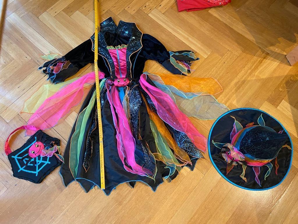 Déguisement sorcière / fée Halloween T.8-9-10 ans +sac, chap, Enlèvement, Utilisé, 134 à 140, Fille
