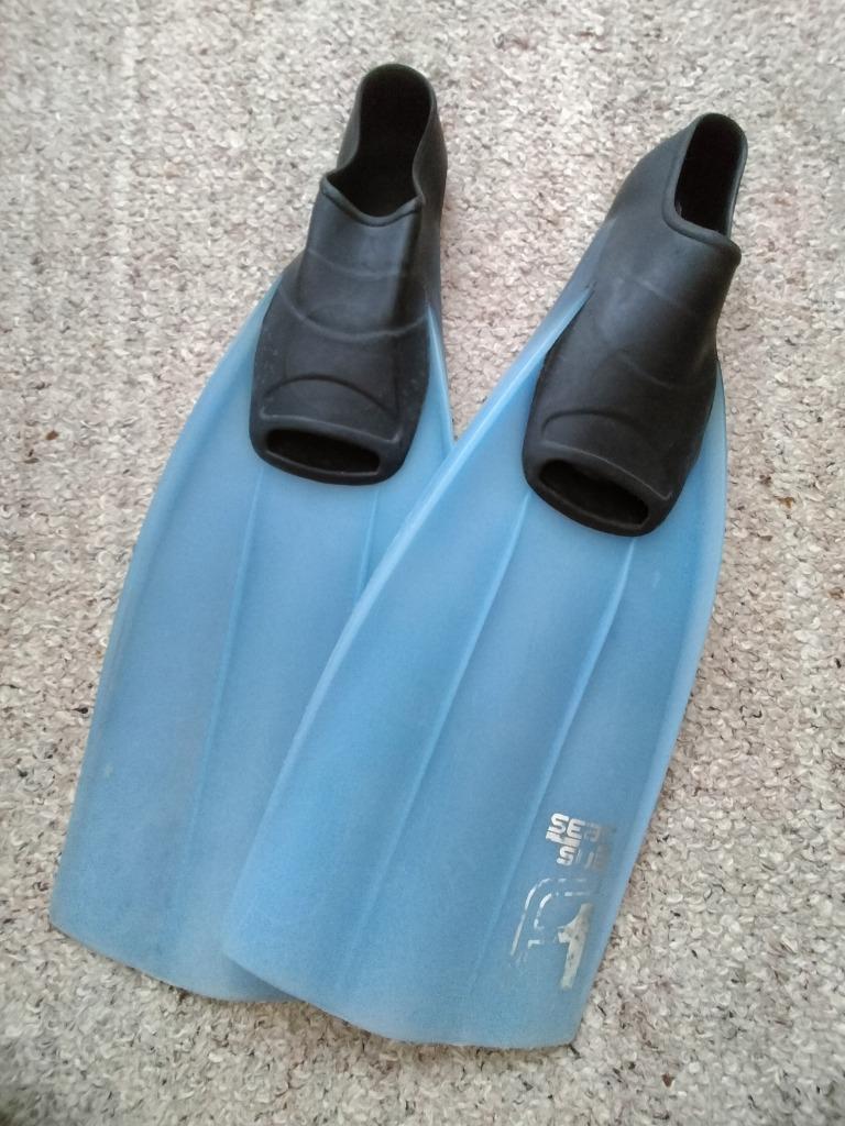 Palmes Seac Sub F1 (Pointure : 44-45), Sports nautiques & Bateaux, Plongée, Enlèvement, Utilisé, Palmes de natation ou de plongée