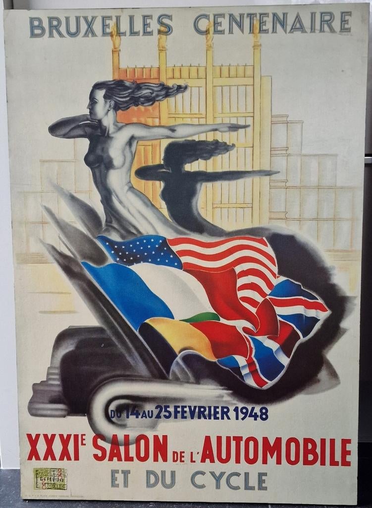 Oude Affiches Autosalon 1948, en vele andere jaren., Ophalen, Gebruikt