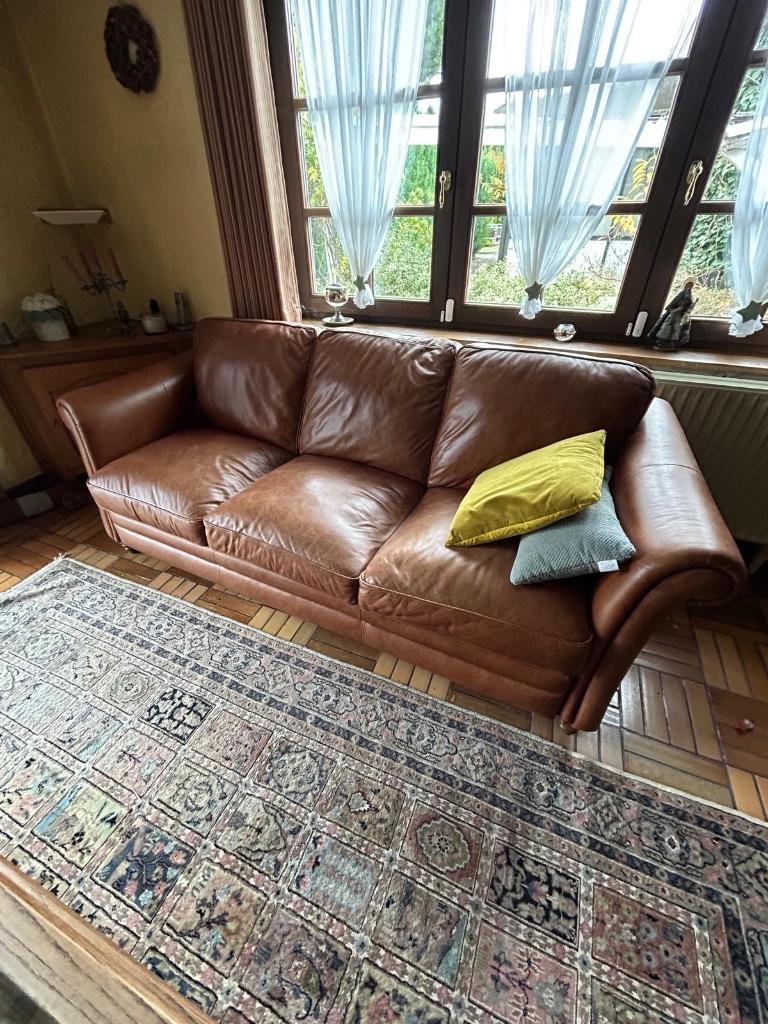 Salon en cuir de qualité supérieure, Maison & Meubles, Fauteuils, 75 à 100 cm, Enlèvement, Utilisé, Cuir