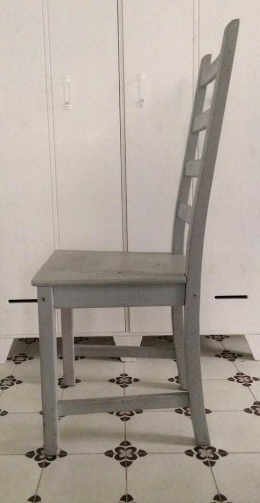 1 x chaise IKEA en bois de pin gris, Maison & Meubles, Gris, Enlèvement, Utilisé, Bois