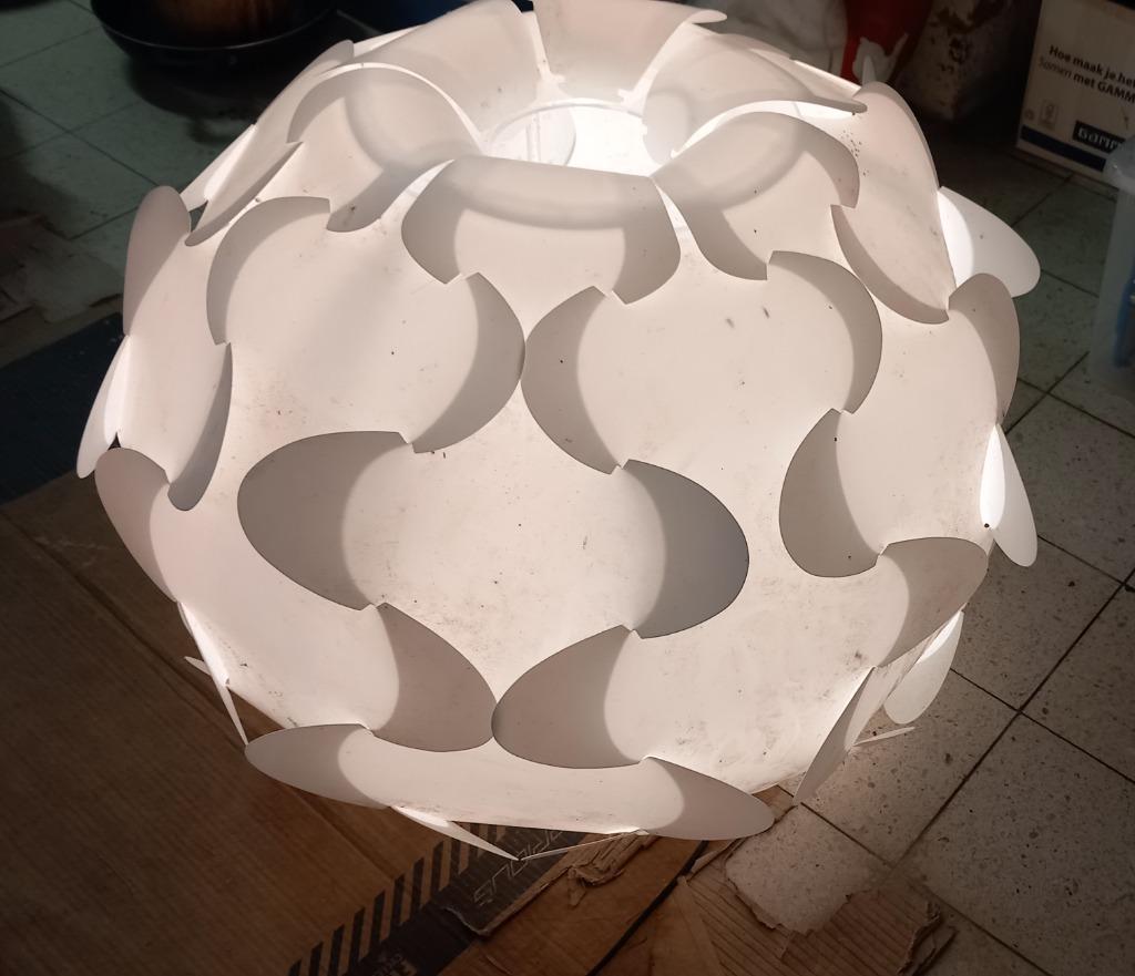 Grote ronde schemerlamp, Ophalen, Gebruikt, Kunststof, 50 tot 75 cm
