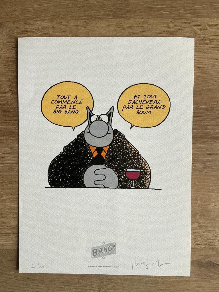 P.. Geluck, the Cat, Ex-libris Bang, 35/300 gesigneerd, 2003, Verzamelen, A4 of kleiner, Rechthoekig Liggend, Ophalen of Verzenden