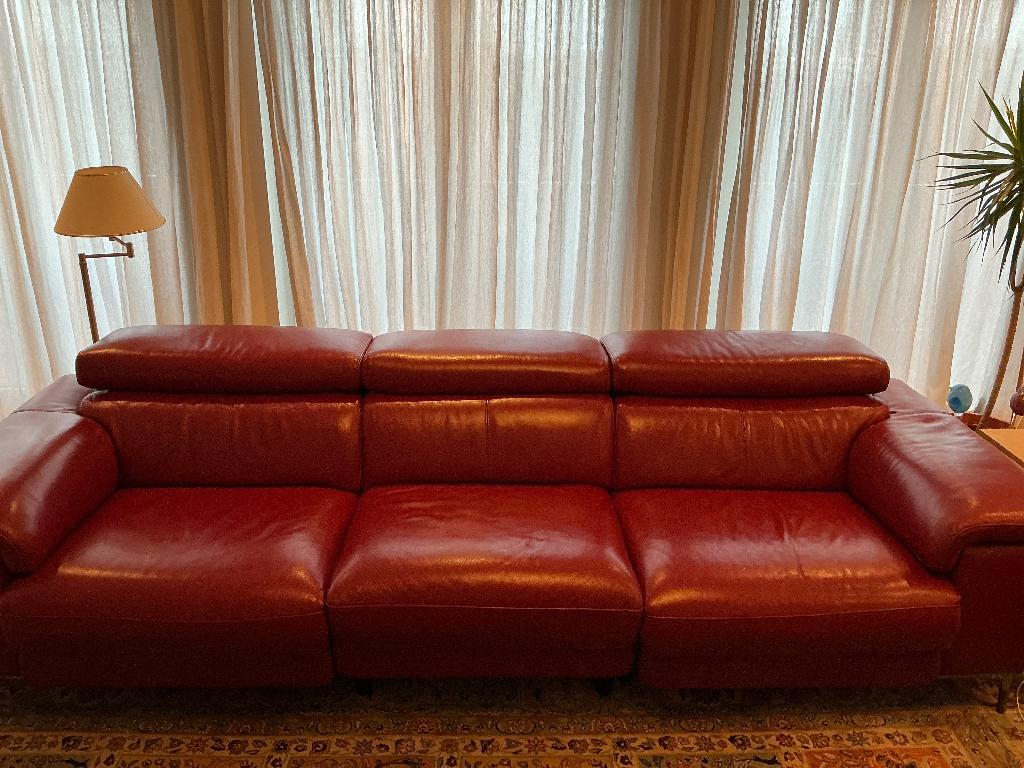 Canapé en cuir très bon état, 75 à 100 cm, 250 à 300 cm, Quatre personnes ou plus, Banc droit