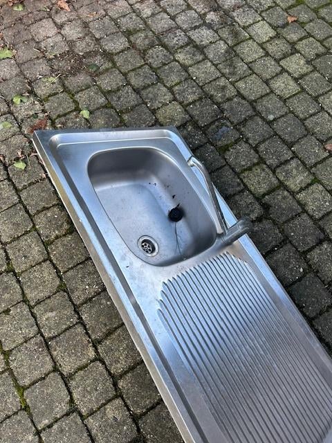 Opbouw inox spoelbak met mengkraan, Ophalen, Gebruikt, Inox, Overige typen