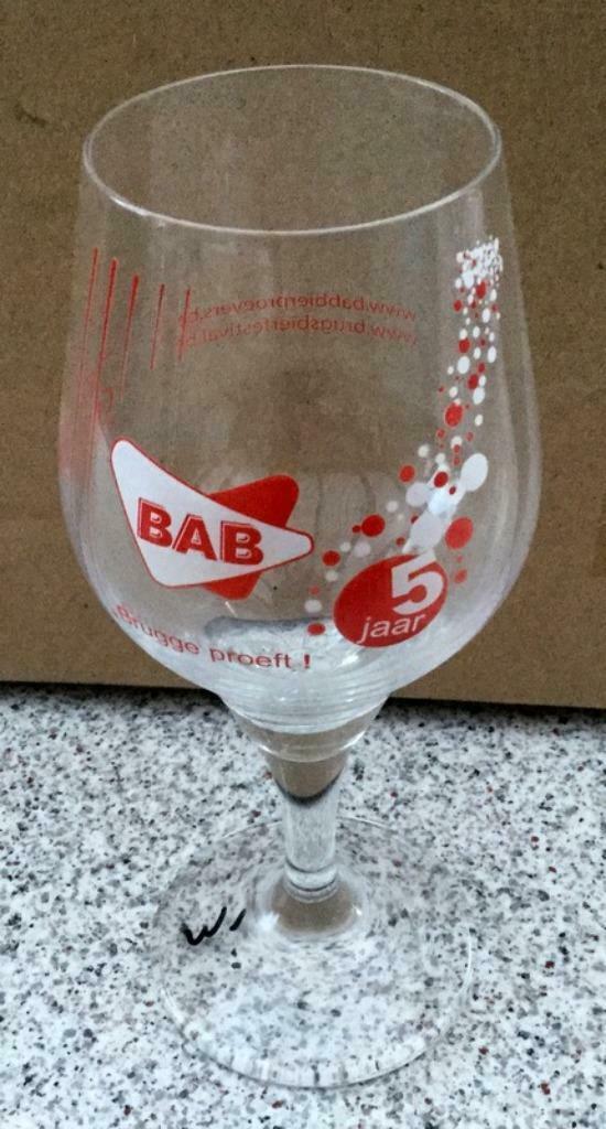 bier brouwerij glas Bab Aigle belgica Brugge proeft 5 jaar, Ophalen of Verzenden, Zo goed als nieuw