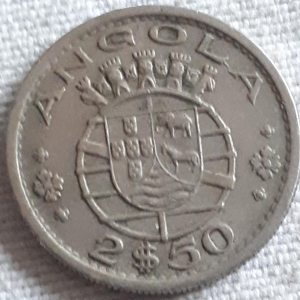 ANGOLA: 2 1/2 ESCUDO 1969 KM 77, Postzegels en Munten, Verzenden, Overige landen, Losse munt