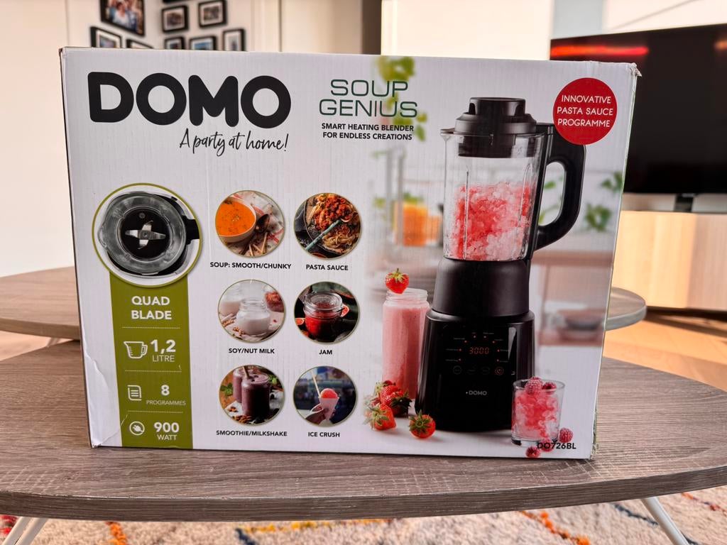 NIEUW: DOMO DO726BL ‘Soup Genius' - Blender - 1,2 L, Electroménager, Enlèvement, Neuf, Mélangeur
