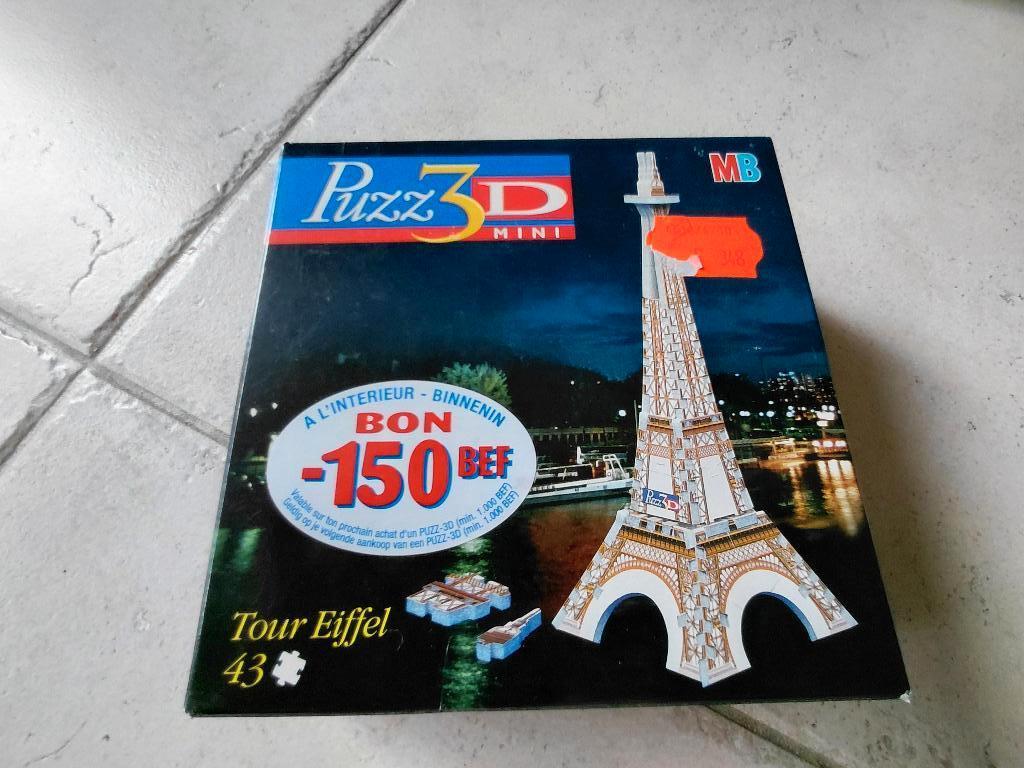MB 3D puzzel Eifeltoren 43 stukken, Enlèvement ou Envoi, Moins de 500 pièces, Comme neuf, Rubik's Cube ou Puzzle 3D