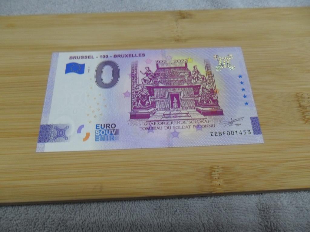 Ticket 0€ negen 100 jaar tombe van de onbekende soldaat., Postzegels en Munten, Bankbiljetten | Europa | Eurobiljetten, Ophalen of Verzenden