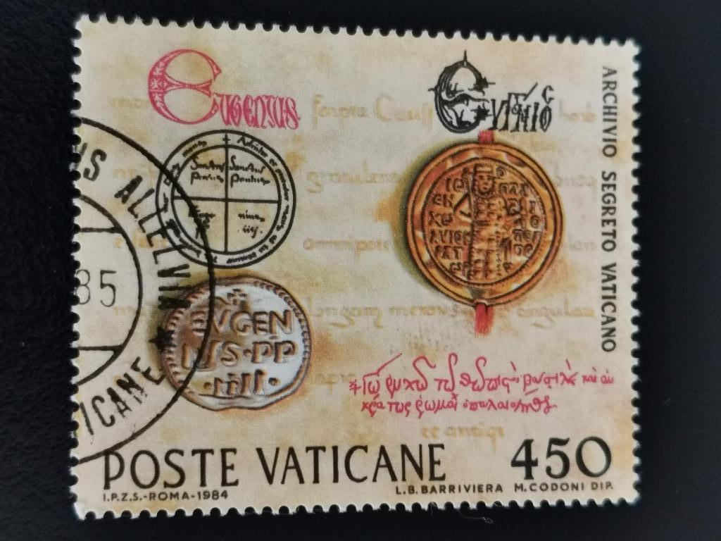 Cité du Vatican 1984 - sceaux archives secrètes du Vatican, Enlèvement ou Envoi, Affranchi