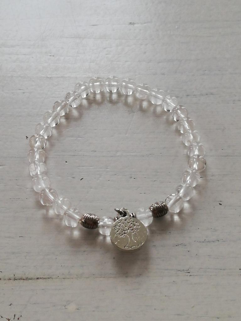 Armband in bergkristal, Ophalen of Verzenden, Nieuw, Wit, Met kristal