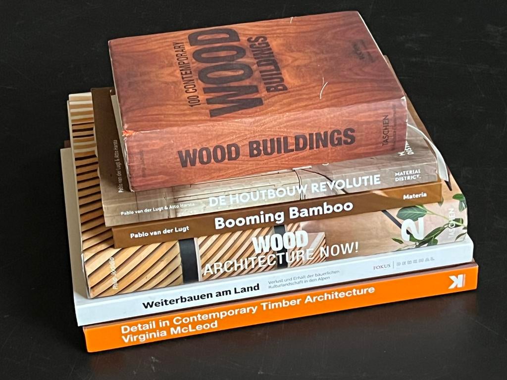 6x Architectuur & materialen; hout en houtskeletbouw, Ophalen, Zo goed als nieuw