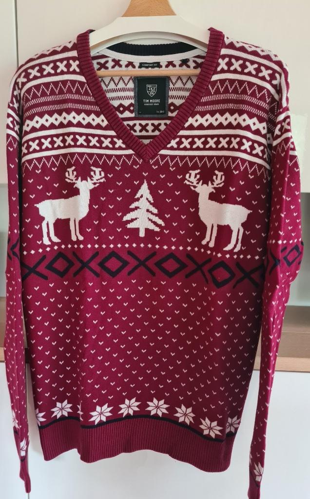 Trui 'met hert-print' (maat: XL), Vêtements | Hommes, Pulls & Vestes, Rouge, Enlèvement ou Envoi, Taille 56/58 (XL), Comme neuf
