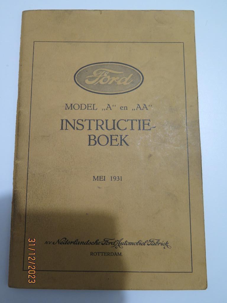 FORD A en AA  INSTRUCTIEBOEKJE NEDERLANDS, Envoi
