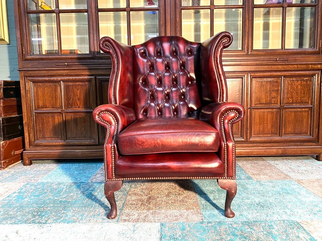 Prachtige Springvale Chesterfield oorzetel Oxblood rood, Ophalen of Verzenden, Zo goed als nieuw