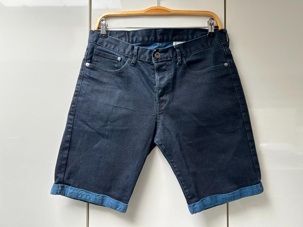Bermuda bleu en jean H&M - Taille 32 *, Enlèvement ou Envoi, Taille 52/54 (L), Comme neuf, Bleu